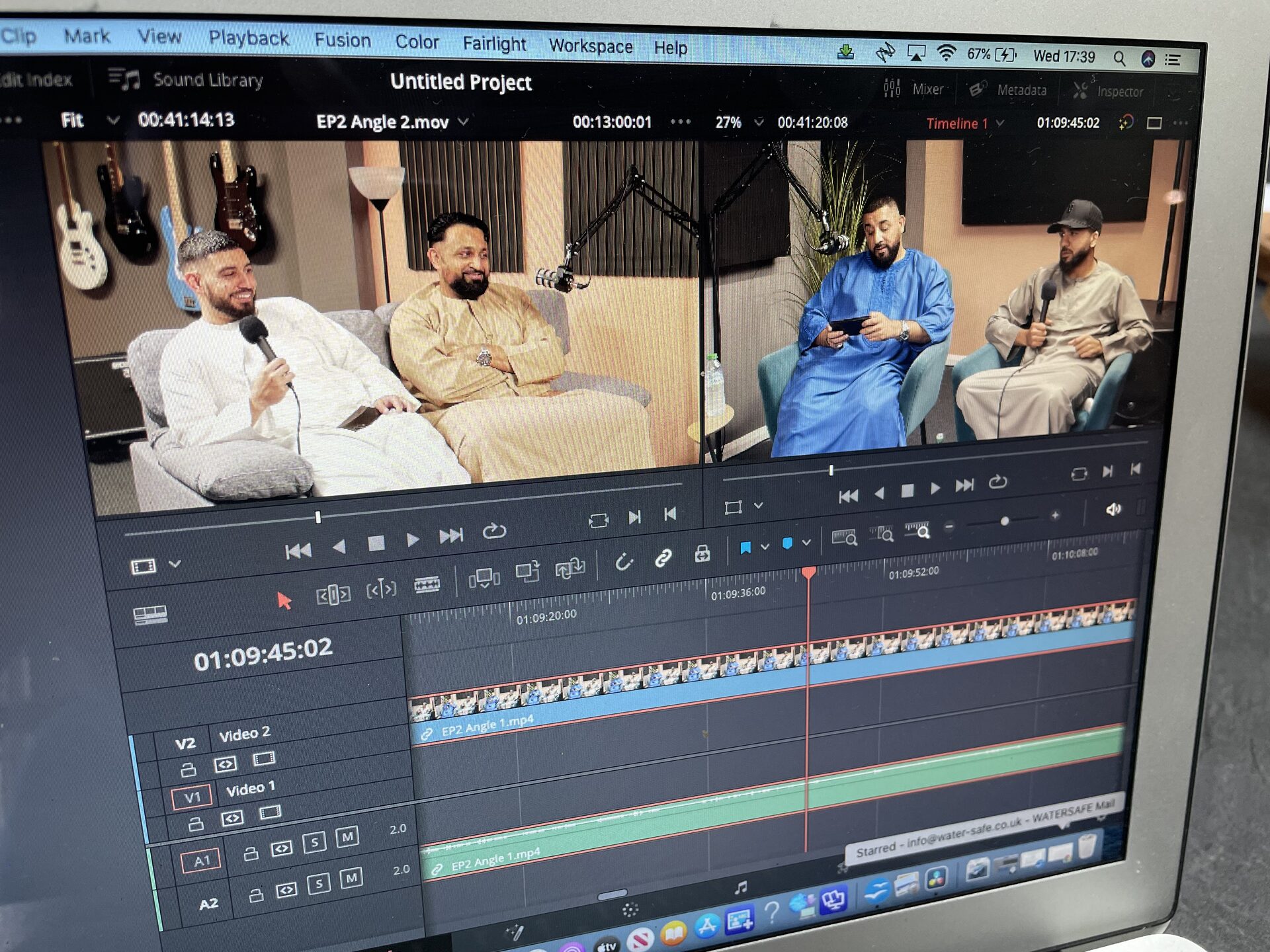 Editing a podcast episode in post-production